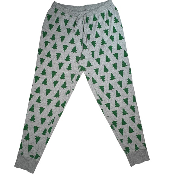 Hanna Andersson Womens Pajama Set Long Sleeve Pants Green Christmas Trees Size L - Picture 6 of 10